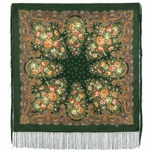 1830-9 Original Pavlovo Posad Russian Shawl 100% Wool scarf 89×89 cm