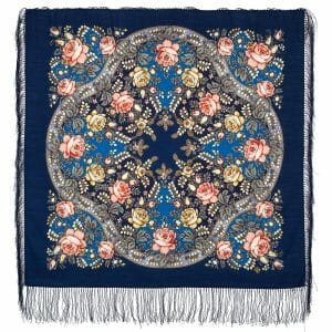 1808-14 Original Pavlovo Posad Russian Shawl 100% Wool scarf 89×89 cm