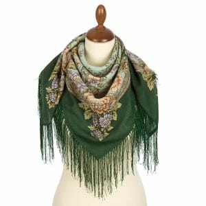1453-9a Original Pavlovo Posad Russian Shawl 100% Wool scarf 89×89 cm