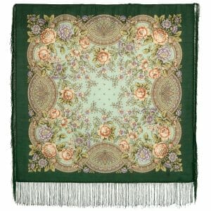 1453-9a Original Pavlovo Posad Russian Shawl 100% Wool scarf 89×89 cm