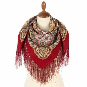 1937-5 Original Pavlovo Posad Russian Shawl 100% Wool scarf 89×89 cm
