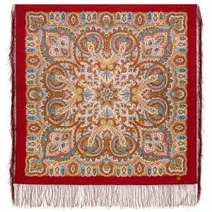 1937-5 Original Pavlovo Posad Russian Shawl 100% Wool scarf 89×89 cm