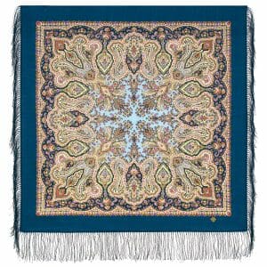 1923-14 Original Pavlovo Posad Russian Shawl 100% Wool scarf 89×89 cm