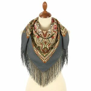 1923-2 Original Pavlovo Posad Russian Shawl 100% Wool scarf 89×89 cm