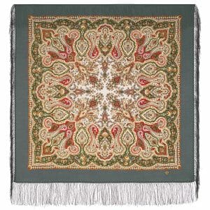1923-2 Original Pavlovo Posad Russian Shawl 100% Wool scarf 89×89 cm