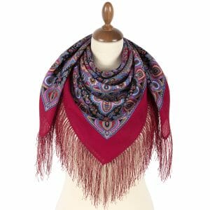 1919-6 Original Pavlovo Posad Russian Shawl 100% Wool scarf 89×89 cm