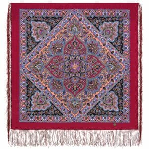 1919-6 Original Pavlovo Posad Russian Shawl 100% Wool scarf 89×89 cm