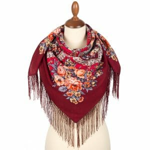 1874-6 Original Pavlovo Posad Russian Shawl 100% Wool scarf 89×89 cm