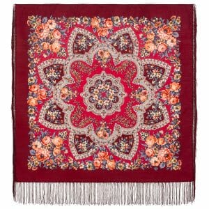 1874-6 Original Pavlovo Posad Russian Shawl 100% Wool scarf 89×89 cm