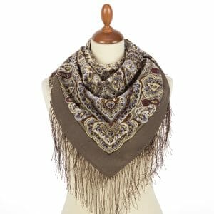 1937-1 Original Pavlovo Posad Russian Shawl 100% Wool scarf 89×89 cm