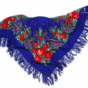 148-13 Original Pavlovo Posad Russian Shawl 100% Wool scarf 89×89 cm