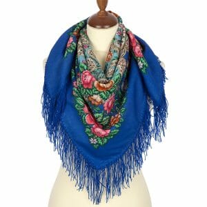 1687-13 Original Pavlovo Posad Russian Shawl 100% Wool scarf 89×89 cm
