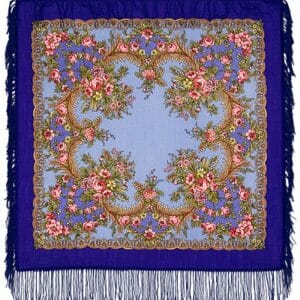 1264-14 Original Pavlovo Posad Russian Shawl 100% Wool scarf 89×89 cm