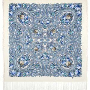 1877-1 Original Pavlovo Posad Russian Shawl 100% Wool scarf 110×110 cm