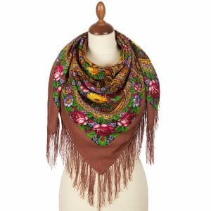 1877-16 Original Pavlovo Posad Russian Shawl 100% Wool scarf 110×110 cm