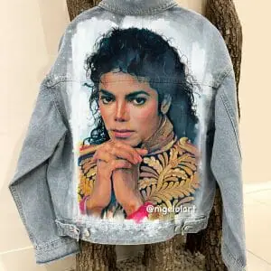 Michael Jackson Painted denim jacket Custom gifts Jean jacket blue denim jacket King of pop mj jacket dangerous