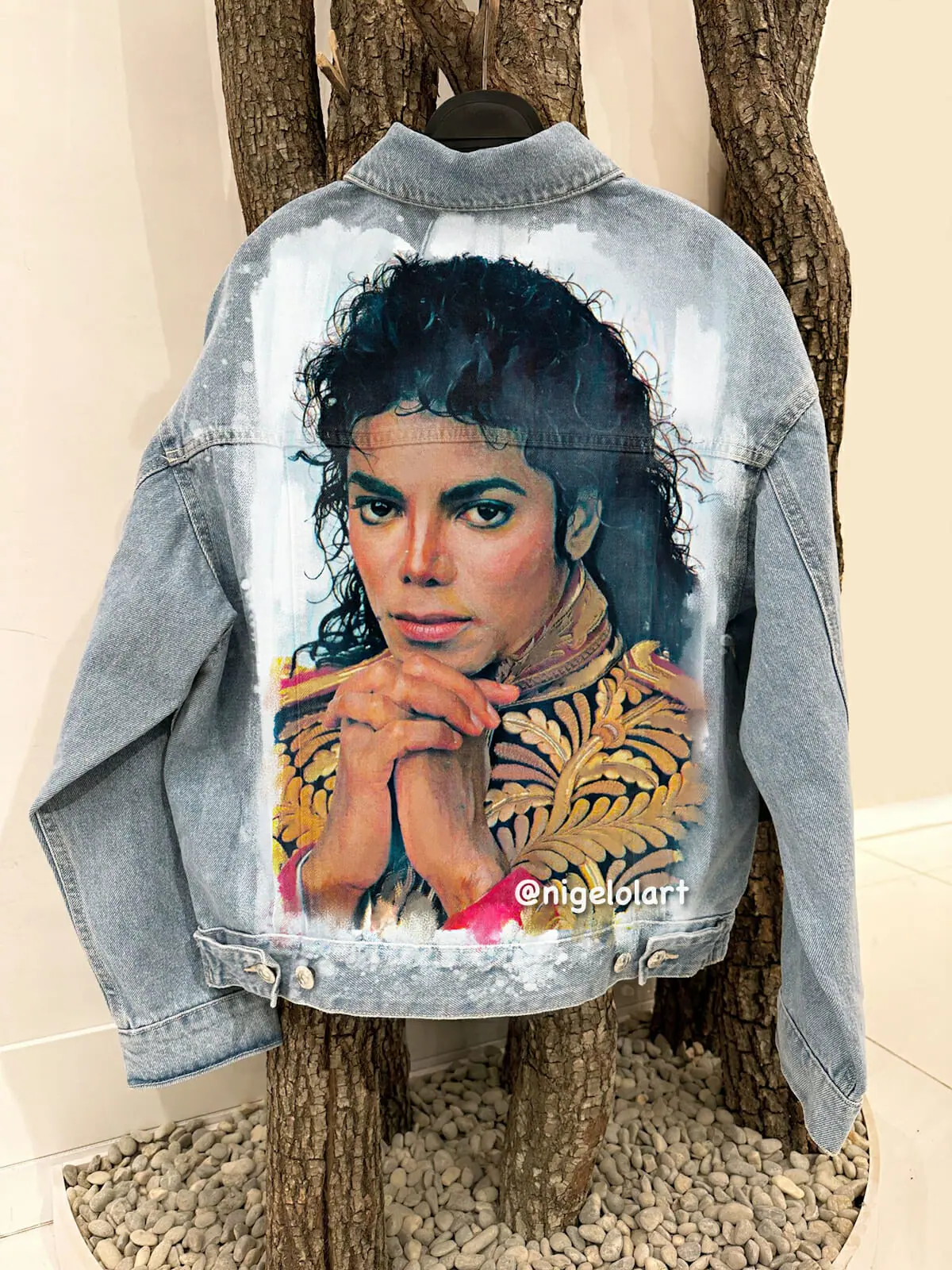 Michael Jackson Painted denim jacket Custom gifts Jean jacket blue ...