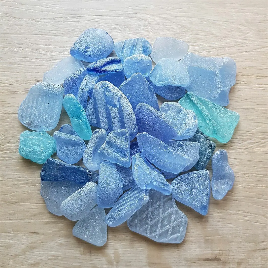 Large Cornflower Blue sea glass 1 pound