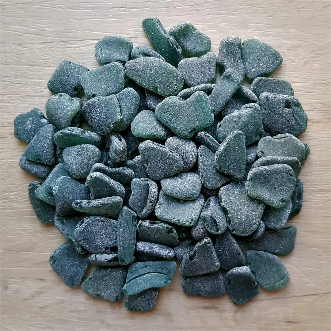 Large teal sea glass bulk 1 pound