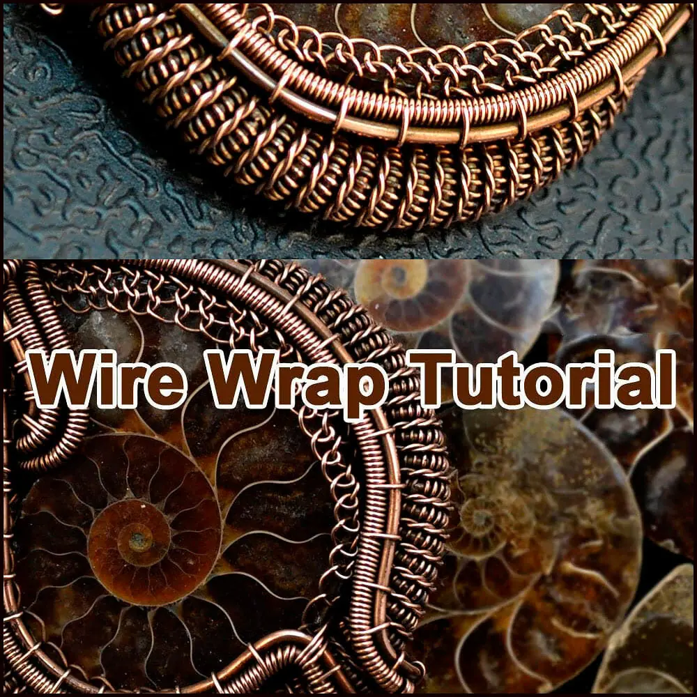 Wire wrapped ammonite pendant tutorials PDF. 3 Wire wrapped ammonite pendant step by step tutorials PDF