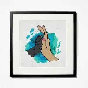 Cute paw cross stitch pattern PDF