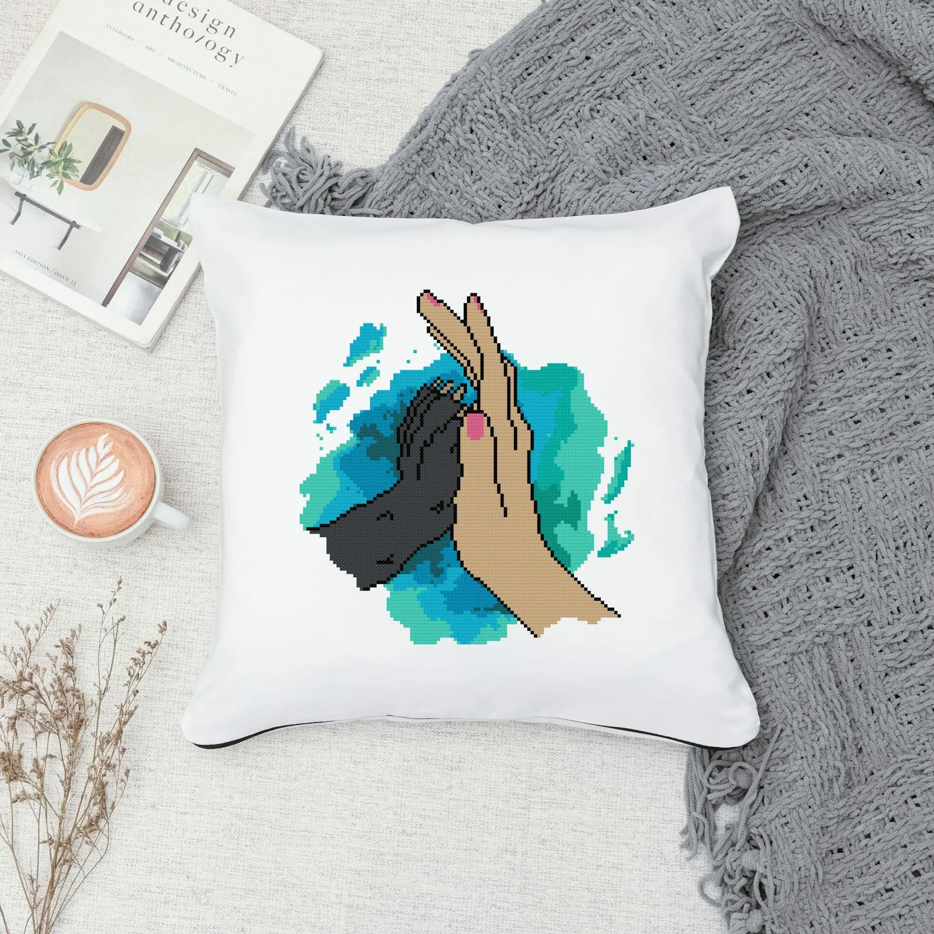Cute paw cross stitch pattern PDF. Dog cross stitch 2 Dog cross stitch