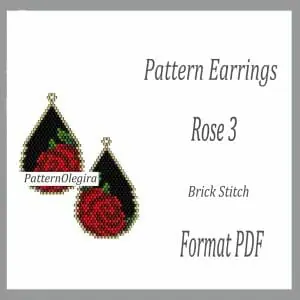 ROSE 3 Earrings bead patterns PDF file Beading patterns Beading earrings Beading Rose Olegirabeadpattern