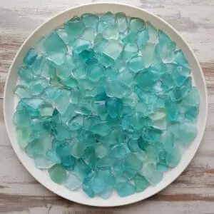 sea foam and aqua sea glass