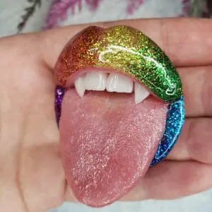 Polymer clay Lips popsocket/pendant/keychain, brooch your choice