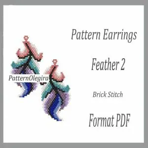 FEATHER 2 Earrings bead patterns PDF file Beading patterns Beading earrings Beading Feather Olegirabeadpattern