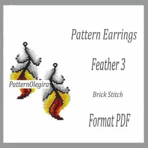 FEATHER 3 Earrings bead patterns PDF file Beading patterns Beading earrings Beading Feather Olegirabeadpattern