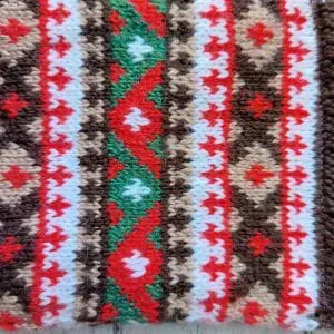 Knitted brown Phone or Document Case with Jacquard Pattern