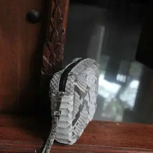 Smalll woman genuine python skin elegant grey snake print clutch | small every day purse| exotic leather bag | gift for her | snakeskin bag