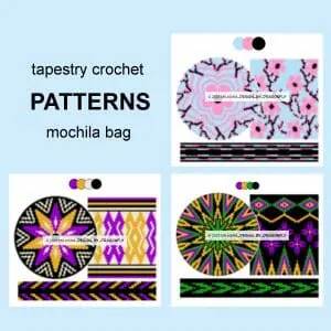 Wayuu mochila bag patterns / SET of 3 tapestry crochet patterns