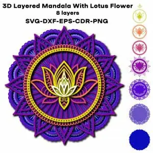 3d Layered Mandala svg