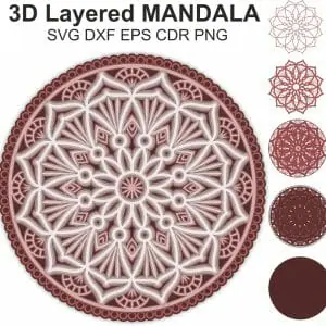 3d-Layered- Mandala- SVG