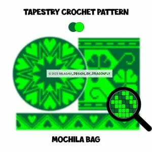 Mochila pattern, pattern bag, crochet pattern, wayuu, tapestry / GREENERY 1
