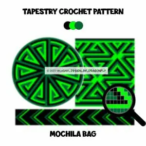 Mochila pattern, pattern bag, crochet pattern, wayuu, tapestry / GREENERY 2