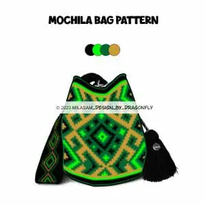 Wayuu mochila bag pattern / tapestry crochet bag pattern / GREENERY 3