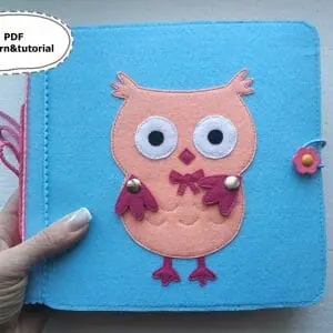 Quiet book pattern, felt pattern, felt dollhouse animals quiet book, felt plush sewing pattern, felt kids toddler toys