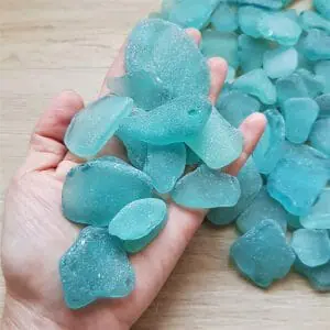 Aqua sea glass Authentic beach glass Mixed size