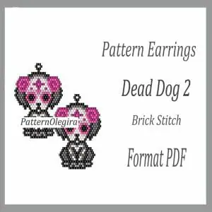 Dead Dog 2 Earrings bead patterns PDF file Beading patterns Beading earrings Beading Dog Olegirabeadpattern