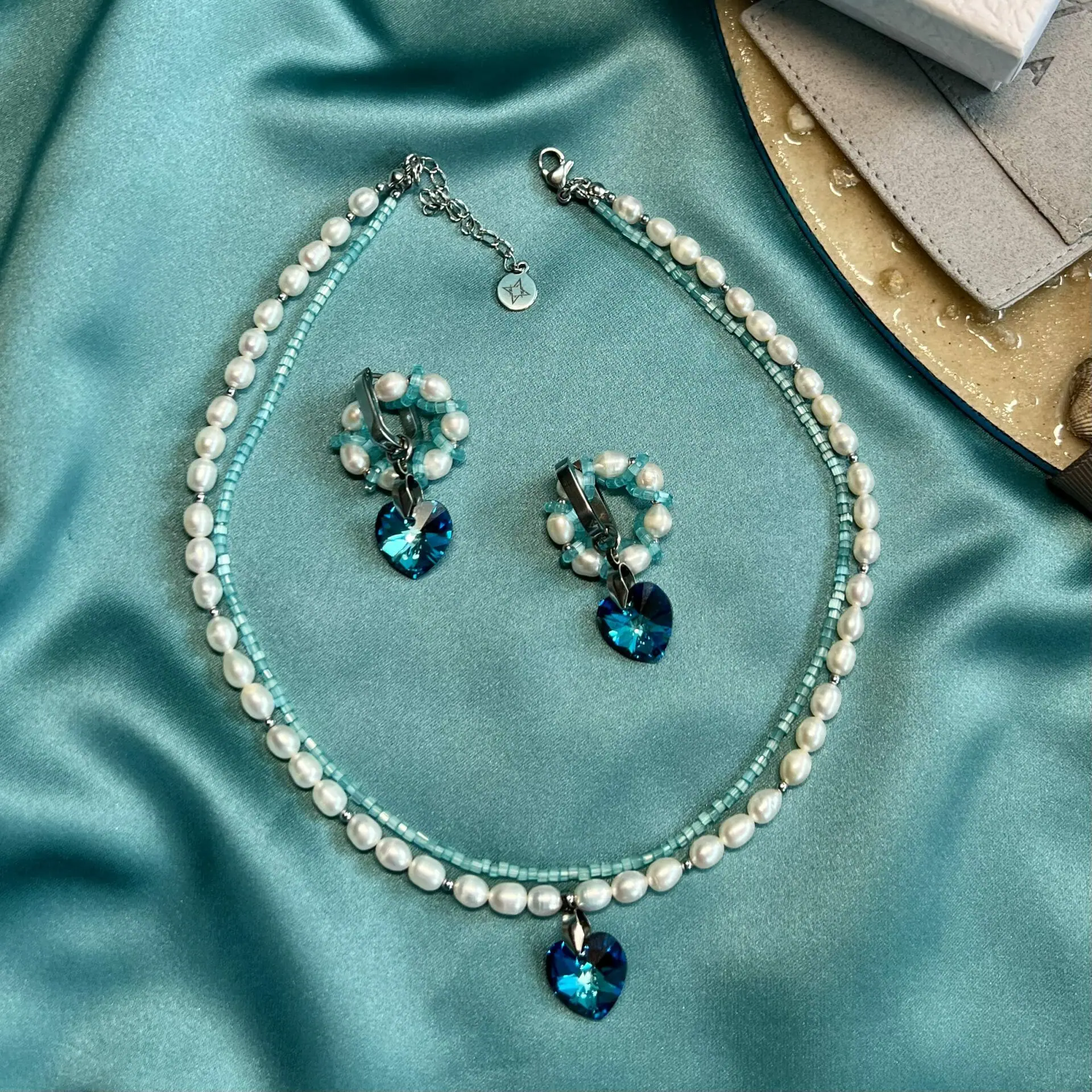 Natural Pearl Jewelry Set OCEAN HEART by ANAMORE