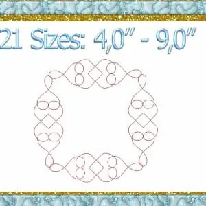 Quilt block embroidery designs Trapunto Embroidery file 199