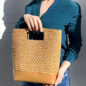 Crochet pattern Raffia clutch bag Zipper handbag Tutorial PDF