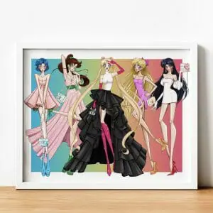 Sailor Moon - inspired fashion illustration.