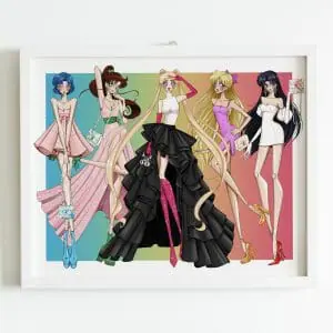 DIGITAL DOWNLOAD Sailor Guardians-Printable Fashion Illustration