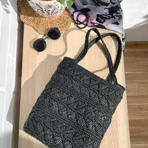 Crochet pattern Raffia clutch bag Zipper handbag Tutorial PDF