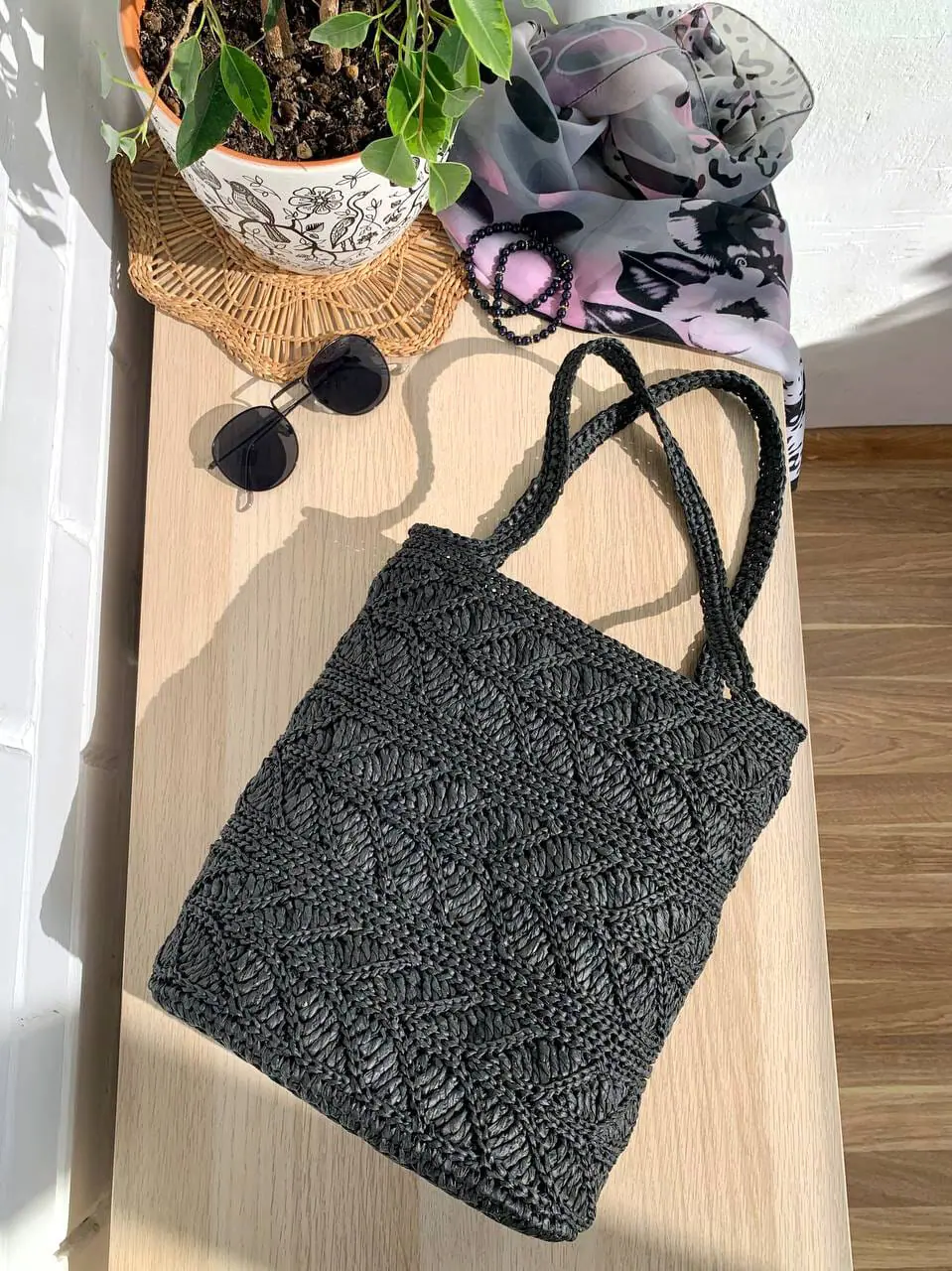 Crochet pattern Raffia Tote Bag PDF Tutorial - Crealandia