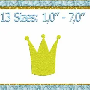 Crown embroidery design